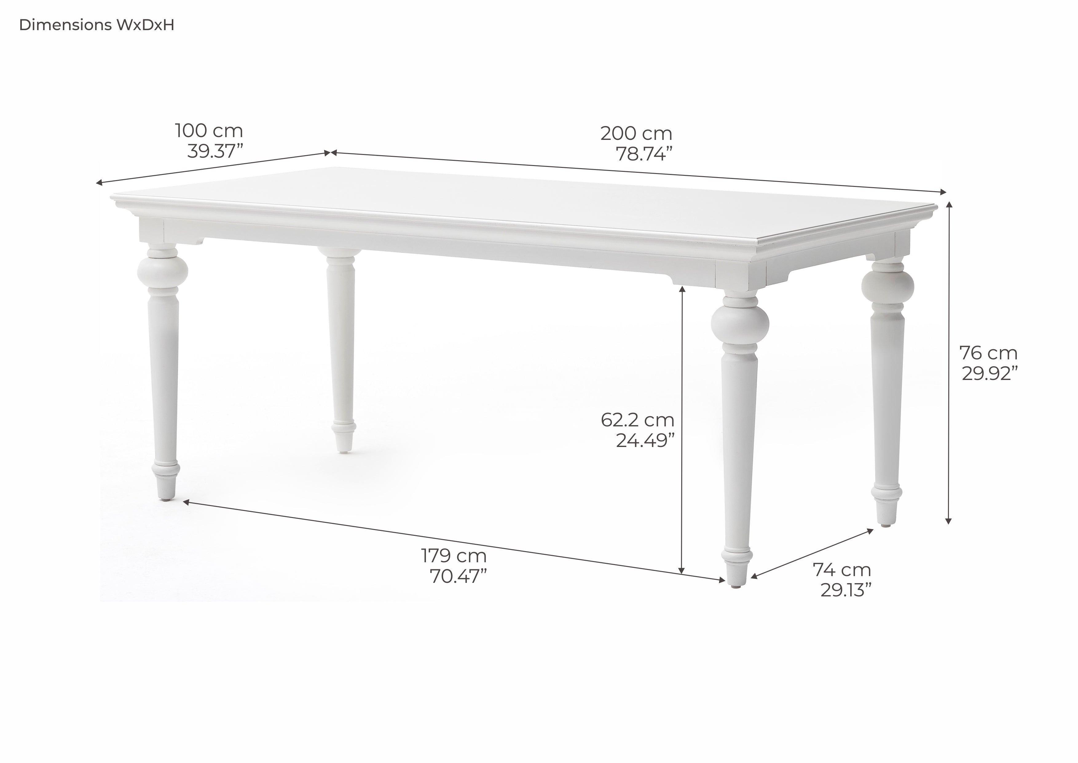 Provence Dining Table 79"- White