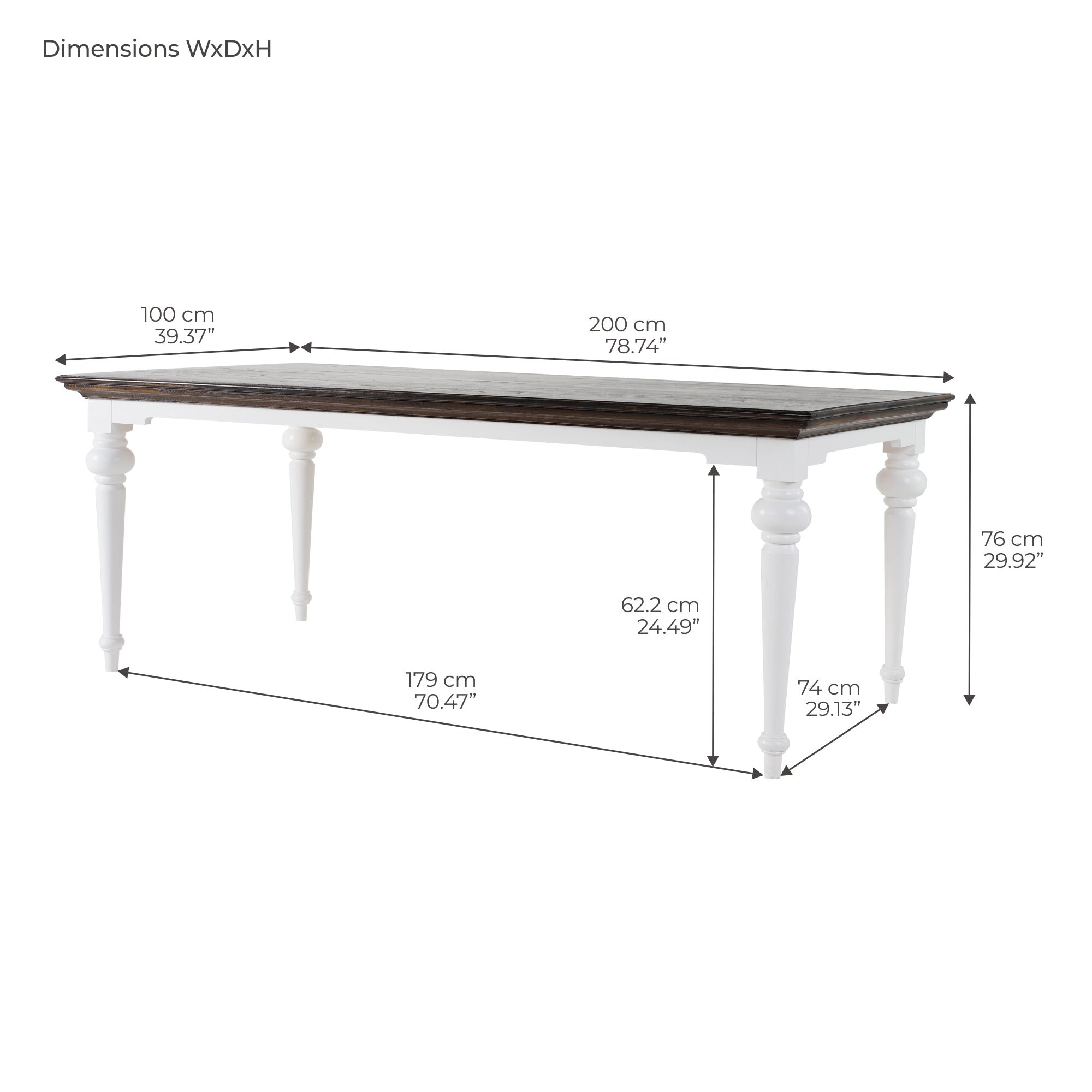 Corfu Provincial Dining Table, Dark Brown