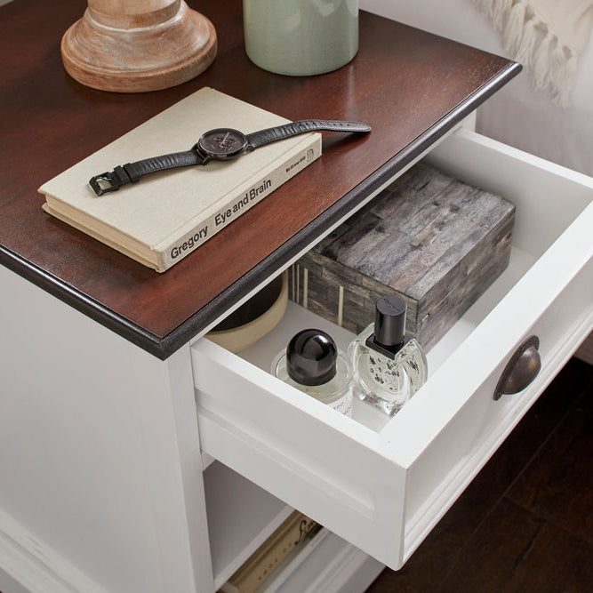 Halifax Accent Bedside Table with Shelves