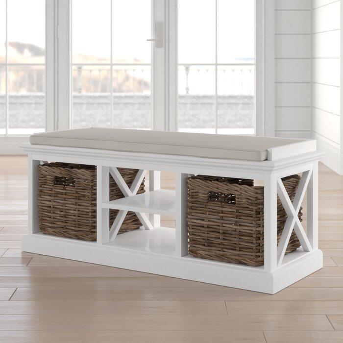 Halifax Bench Seat With Cushion - White-Bench-Novasolo-I Wanna Go Home