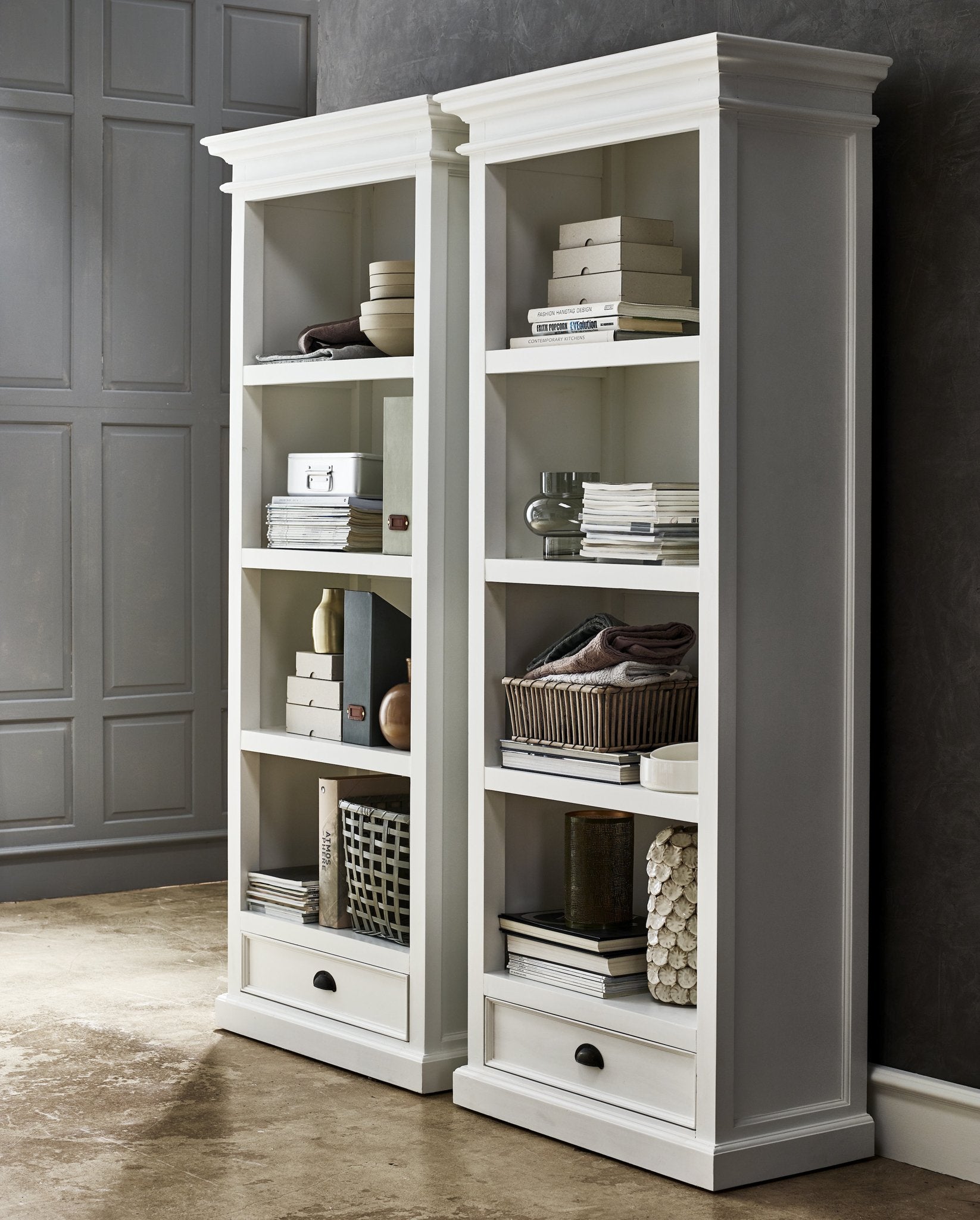 Halifax Medium Bookcase - White-Bookcase-by NovaSolo-I Wanna Go Home