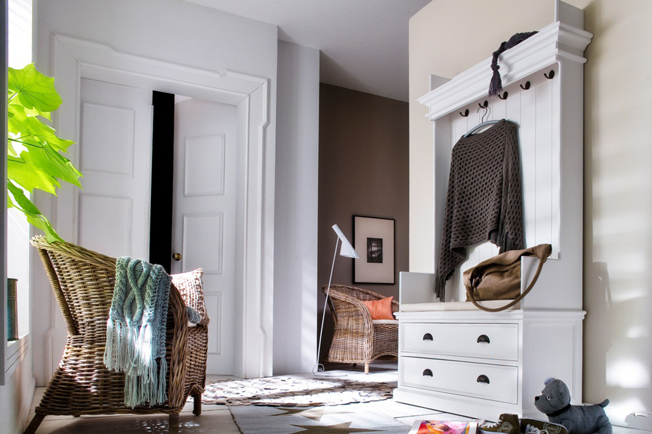 Entryway Coat Rack & Bench Unit