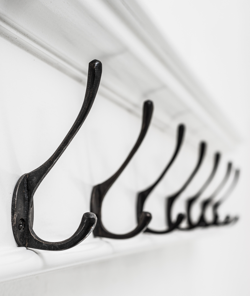 NovaSolo Halifax 8 Hook Coat Rack - White