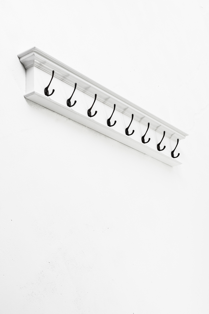 Novasolo Halifax White 4-Hook Wall Mounted Coat Rack D168