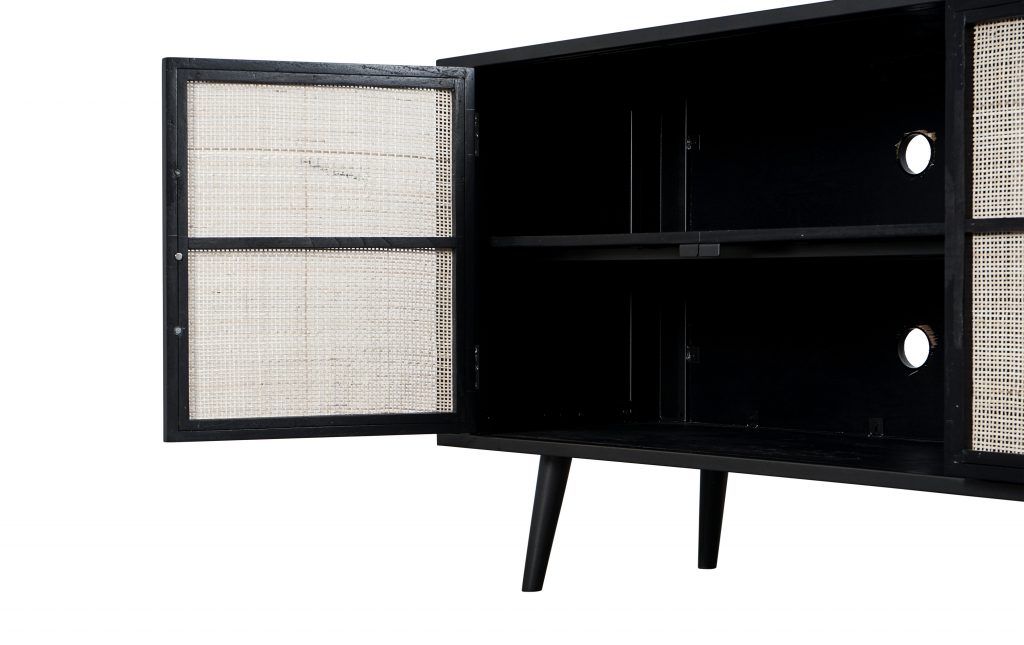 Nordic Mindi Rattan TV Dresser 4 Doors_7