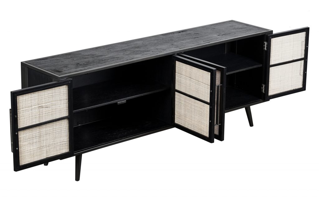 Nordic Mindi Rattan TV Dresser 4 Doors_3