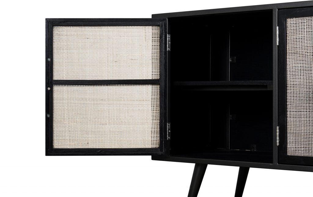 Nordic Mindi Rattan TV Dresser 3 Doors_7