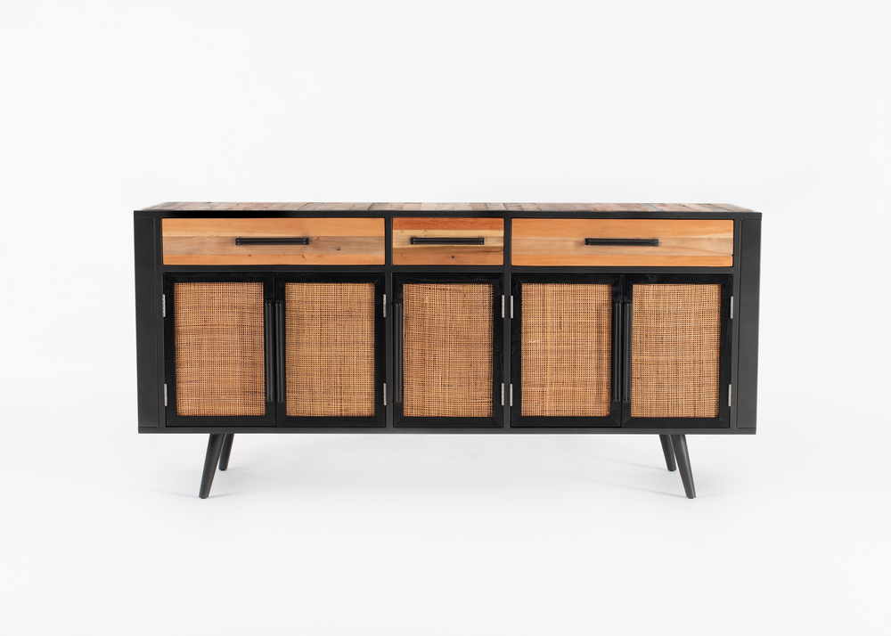 Nordic Rattan Buffet 5 Doors 3 Drawers_1