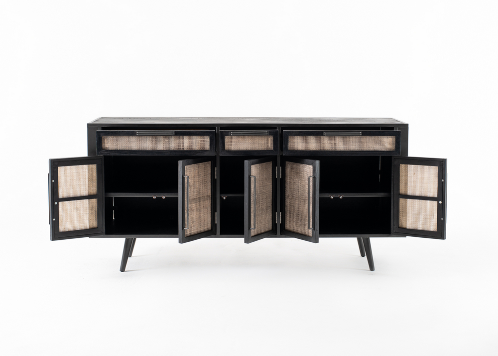 Nordic Mindi Rattan Buffet 5 Doors 3 Drawers_2